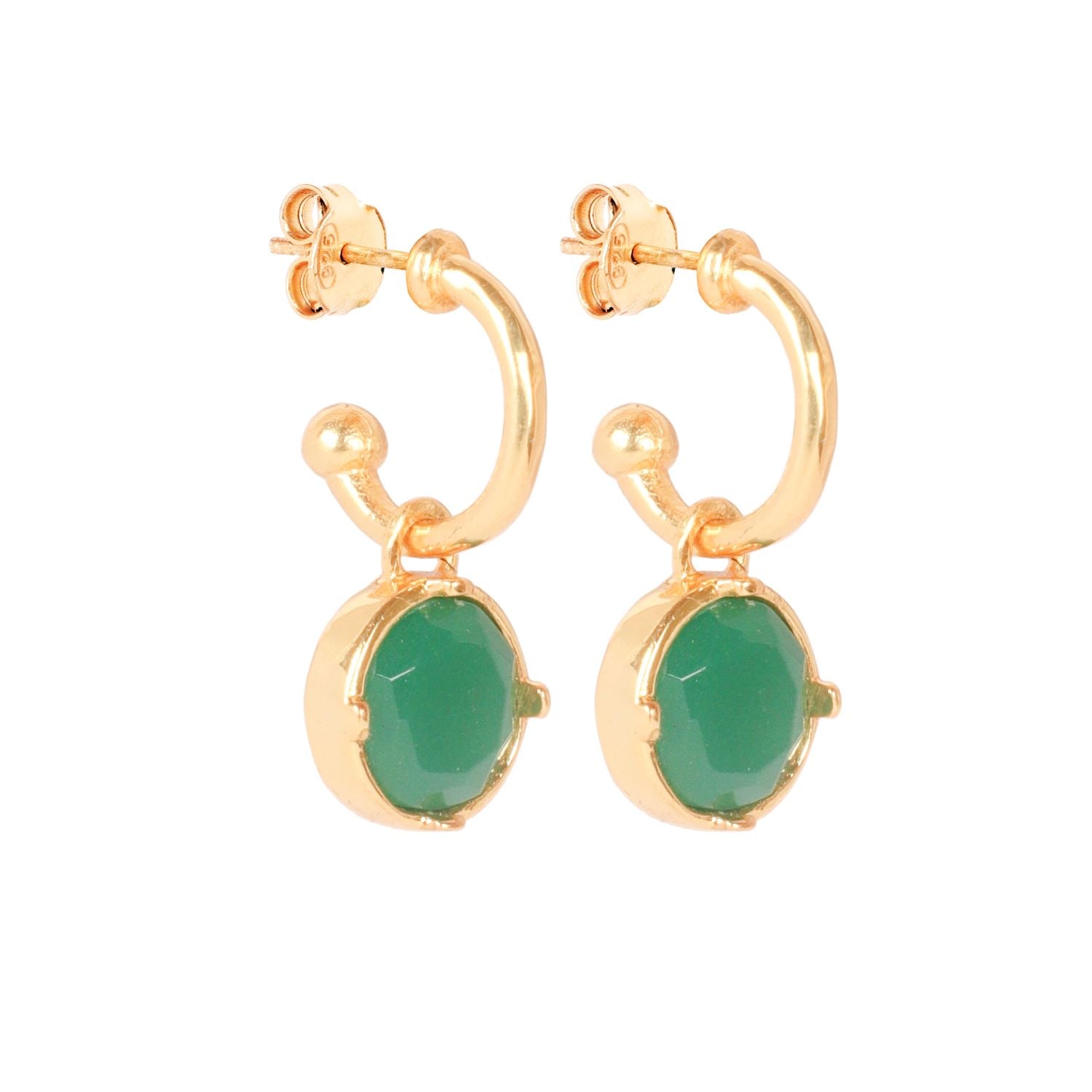 Emerald Green Crystal Hoop Earrings