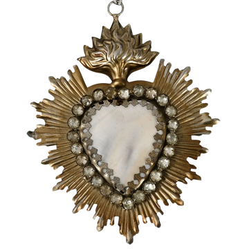 Jewelled Milagro Heart With Stone
