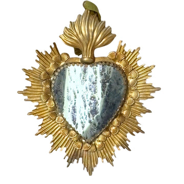 Jewelled Milagro Heart & Distressed Mirror