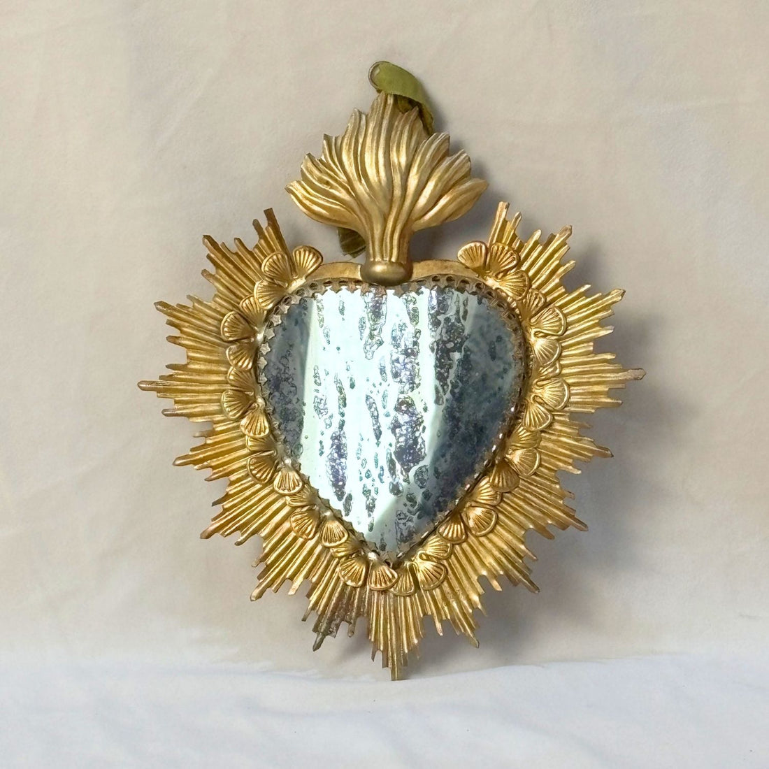 Jewelled Milagro Heart & Distressed Mirror