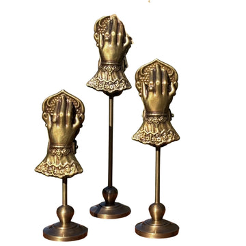 Aged Multicolour Tarot Hand Clip Card Holder Set of 3