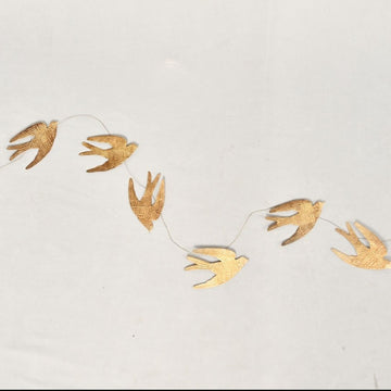 Large Antique Gold Bird Garland