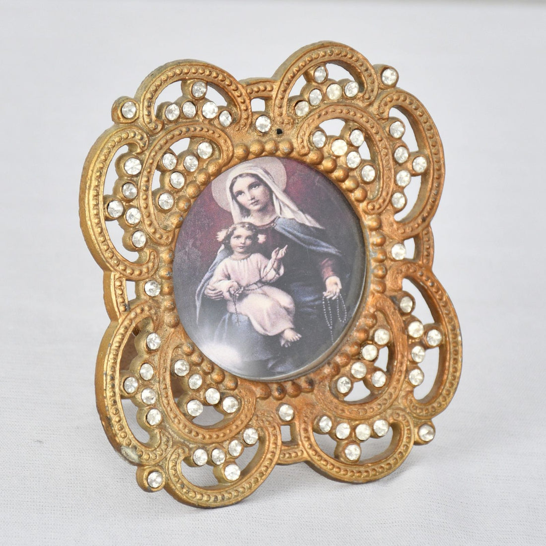Small Antique Gold Jewelled Photo Frame