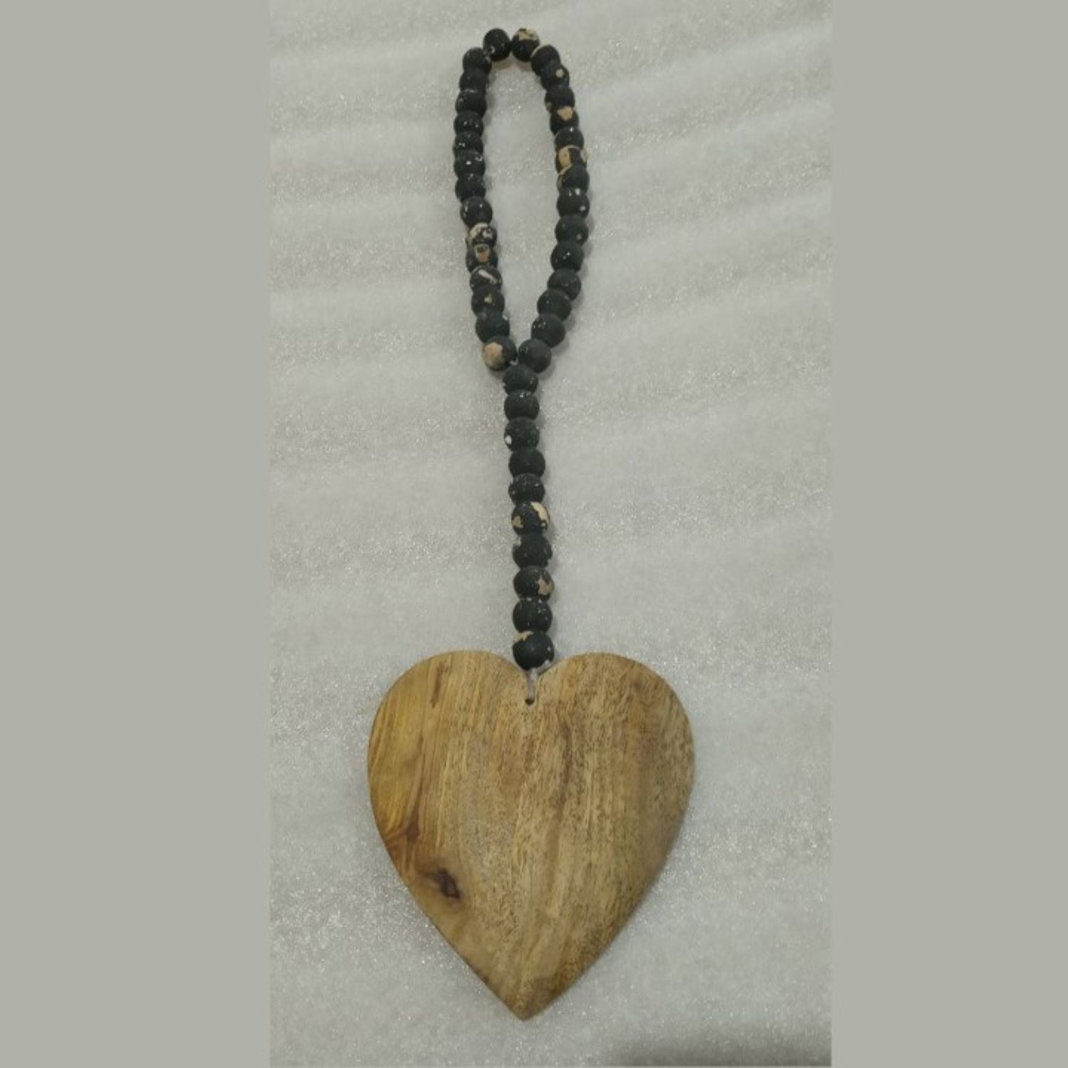Wooden Beaded Garland With Heart