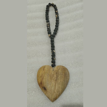 Wooden Beaded Garland With Heart
