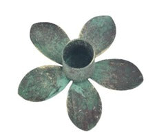 Rustic Green Flower Votive Holder