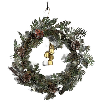 Pine Wreath With Hanging Bells