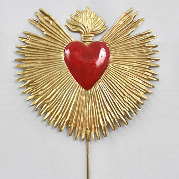 Sunburst Milagro Heart Stick  Red