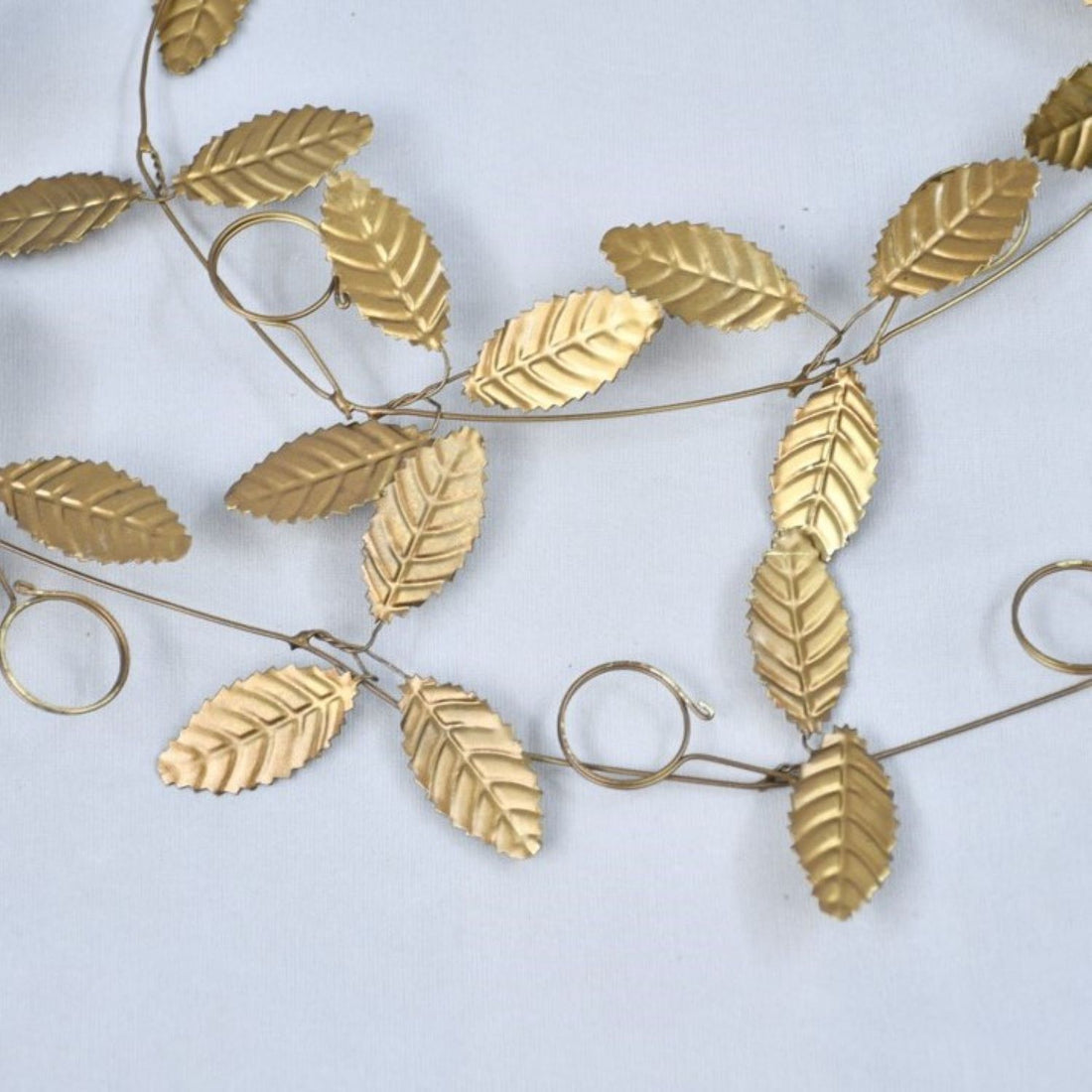 Antique Gold Metal Leaves Garland