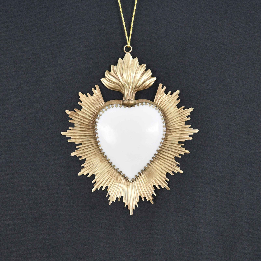 Flaming White MILAGRO HEART