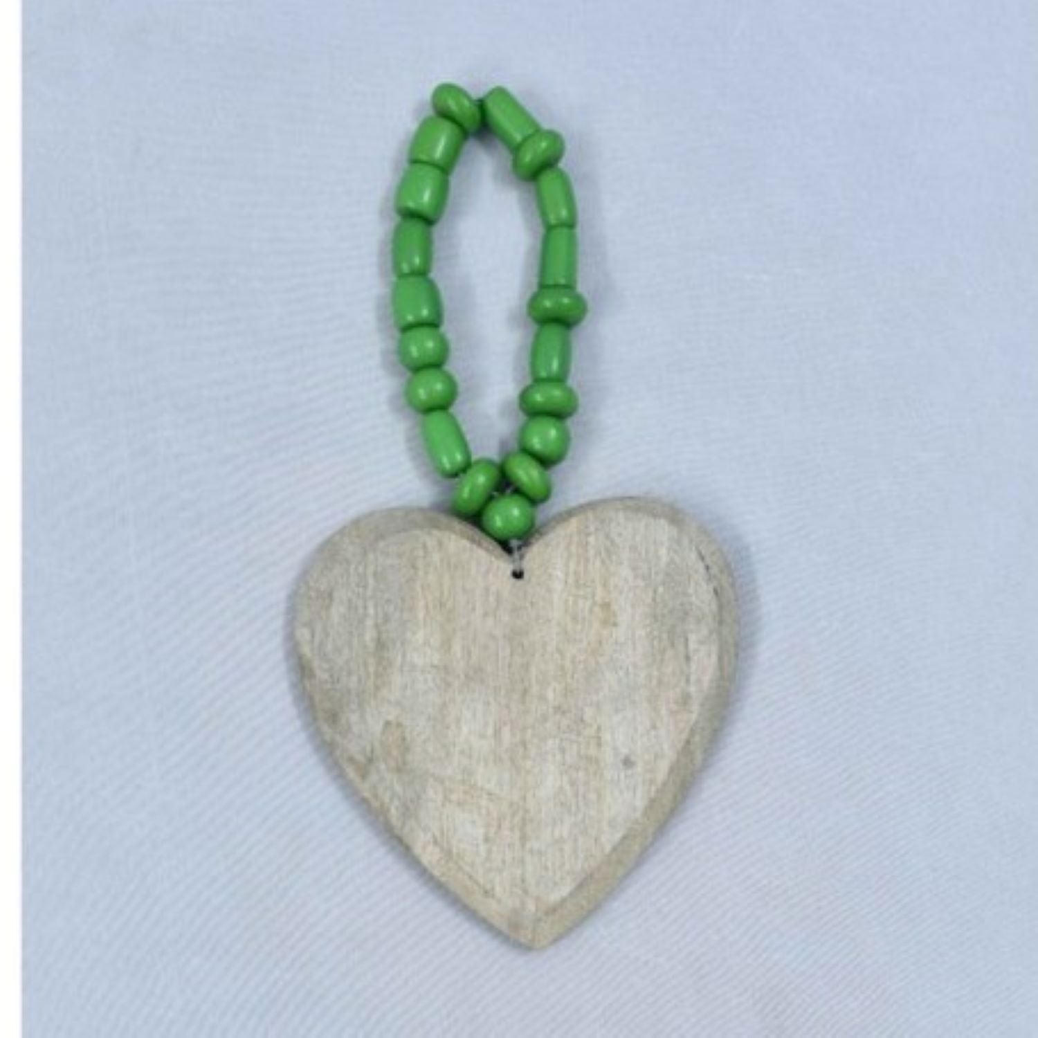 Green Beaded Heart Strand