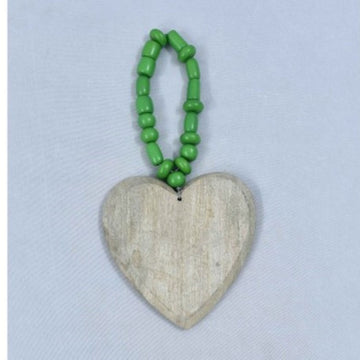 Green Beaded Heart Strand