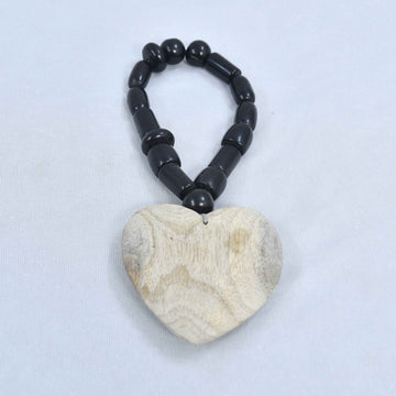 Black Beaded Heart Strand