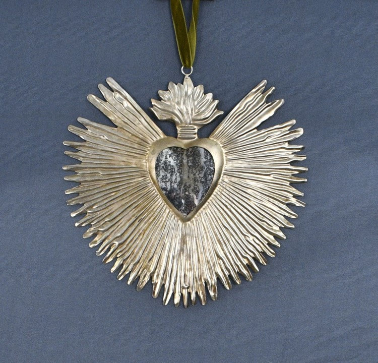 Ex voto Heart Silver with mirror