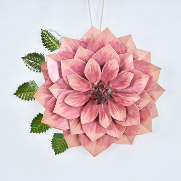 Pink Galvanized Metal Flower