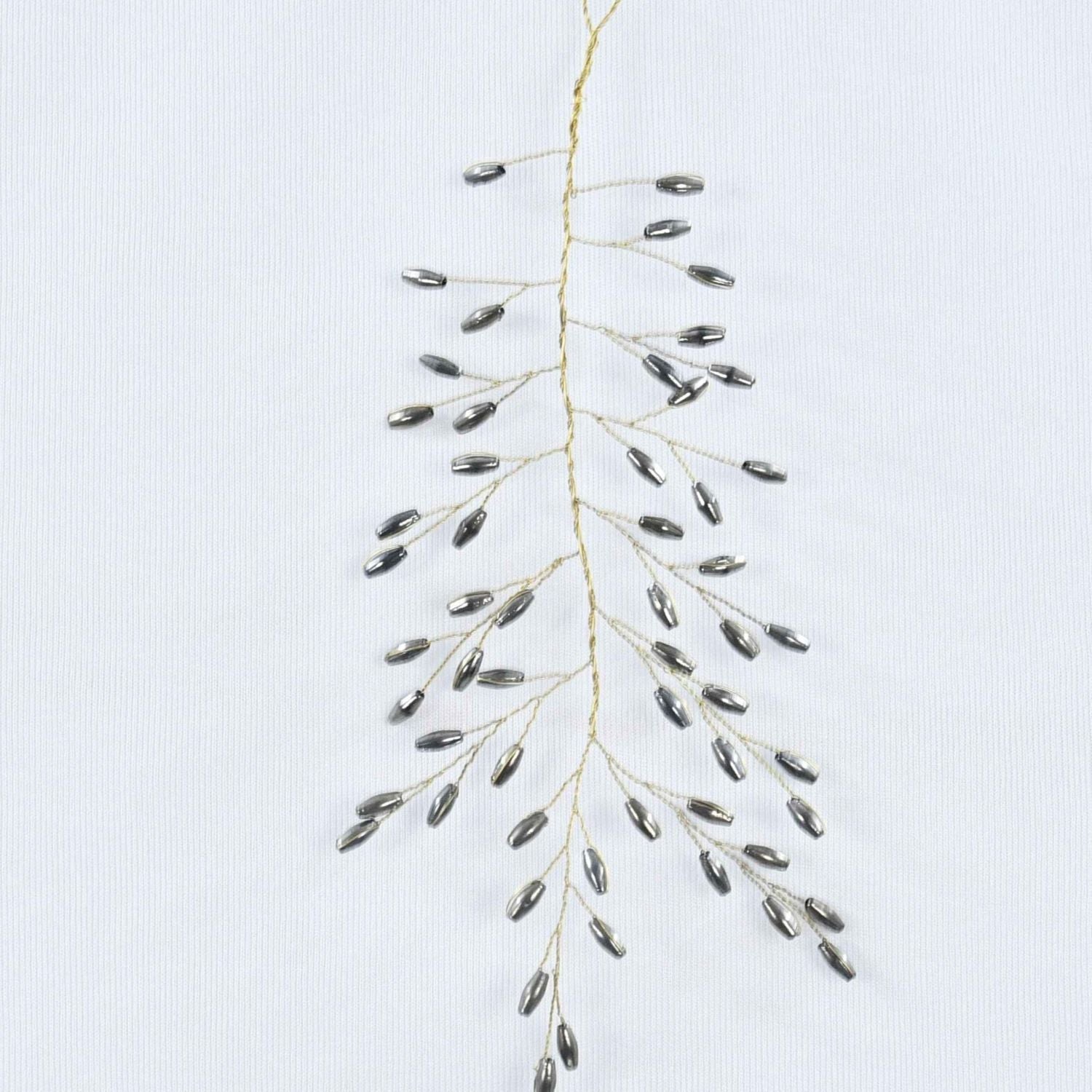 Holly Berry Metallic Grey Beads