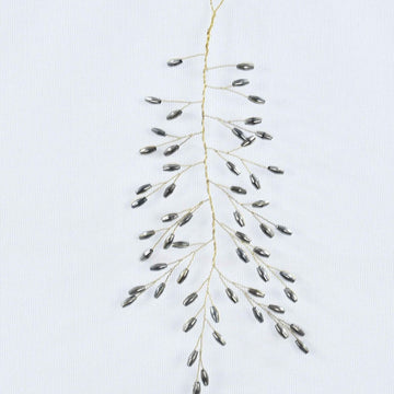 Holly Berry Metallic Grey Beads