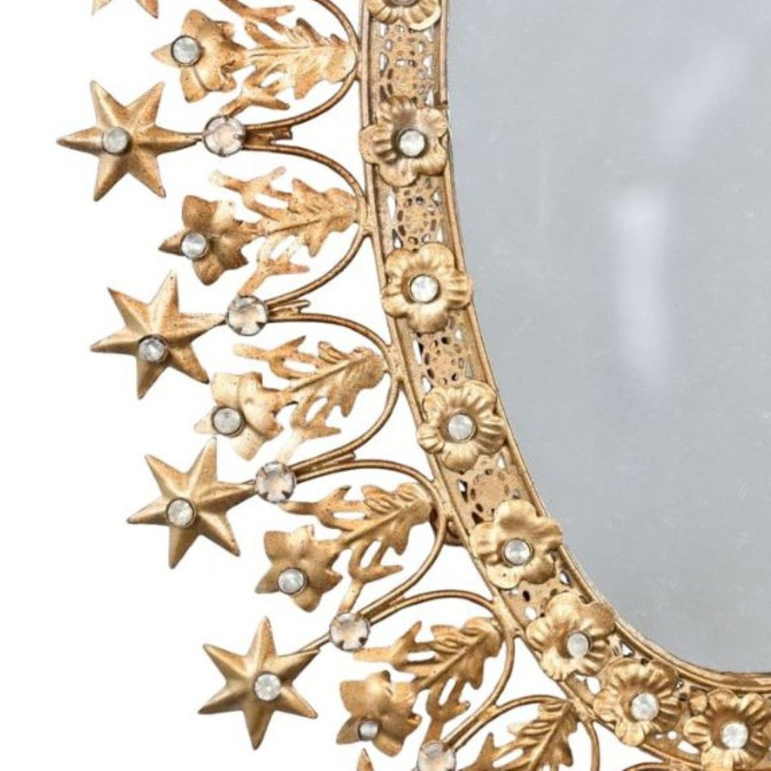 Oval Shape Jewelled Wall Mirror