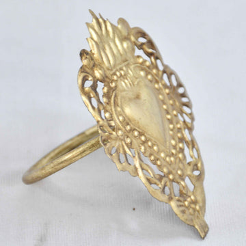 Filigree Heart Napkin Ring (Antique Gold) set of 4