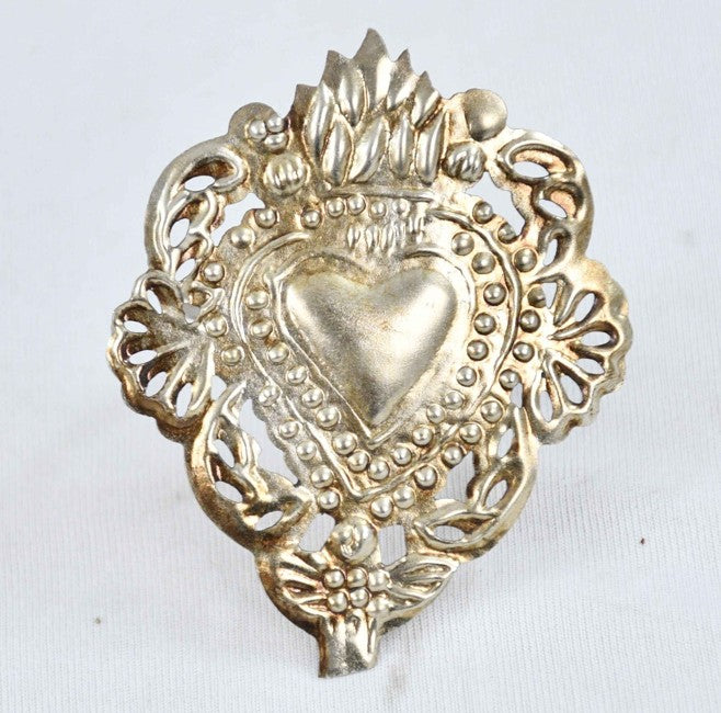 Filigree Heart Napkin Ring (Silver Antique) set of 4