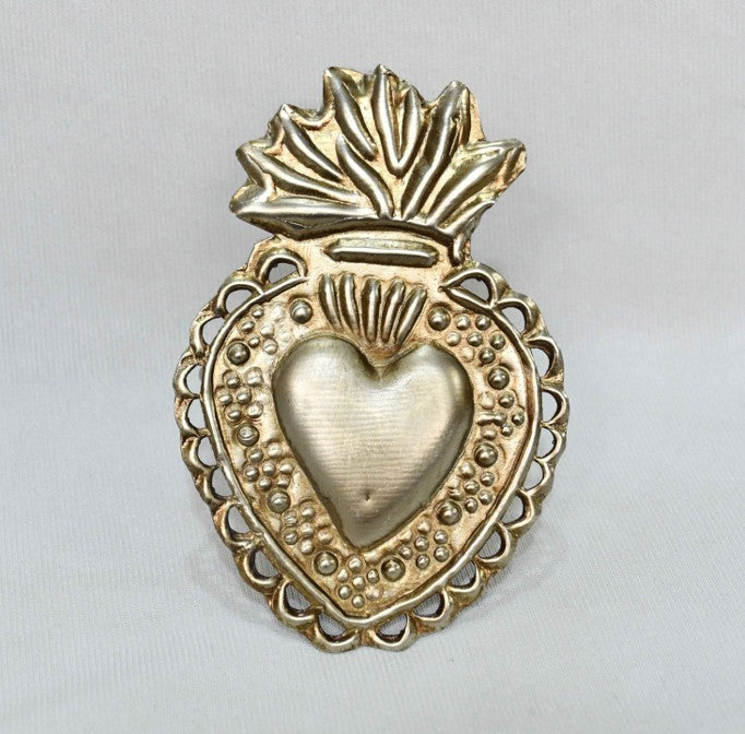 Flames of heart napkin ring (Silver Antique) set of 4