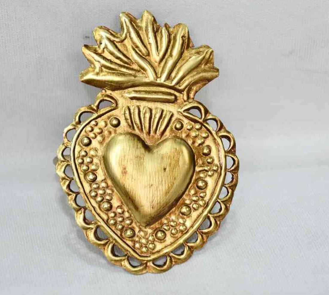 Flames of heart napkin ring (Gold Antique) set of 4