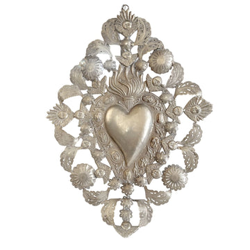 FILGREE CUTOUT CHERUBS MILAGRO HEART (L)