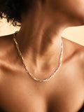 Dual tone Paperclip Chain Necklace(Gold&Silver) 20