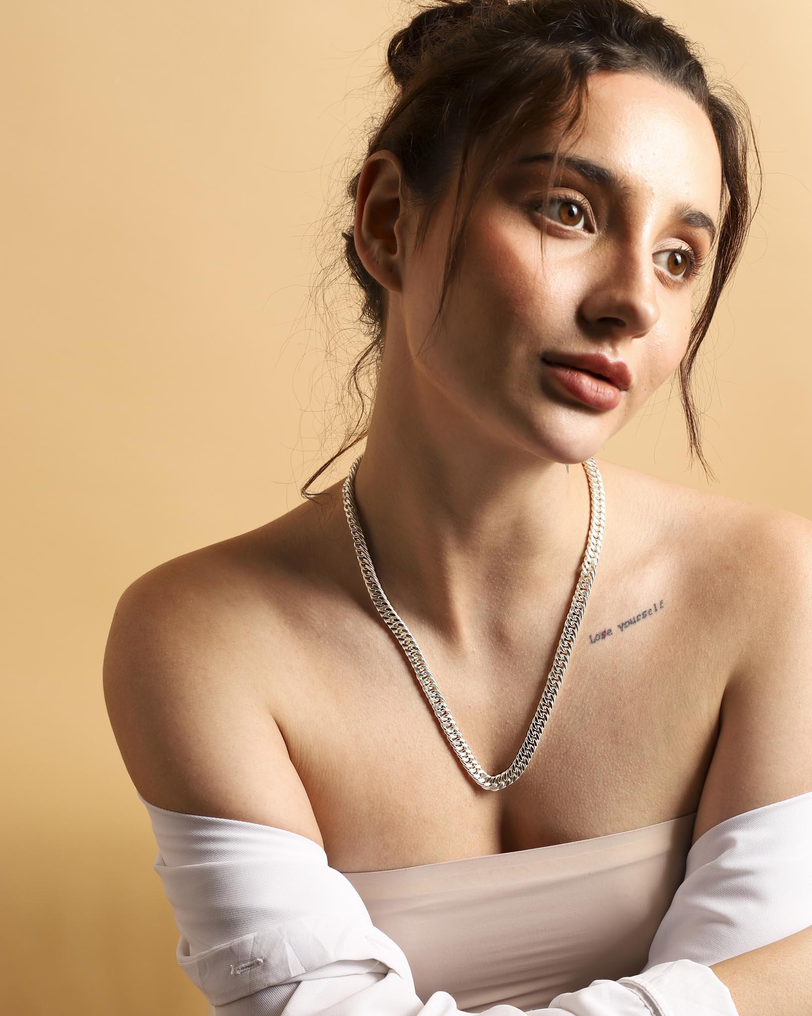 Herringbone Chain Long 22" 56cm Silver - Lila Rasa