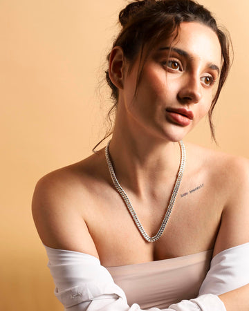 Herringbone Chain Long 22" 56cm Silver - Lila Rasa