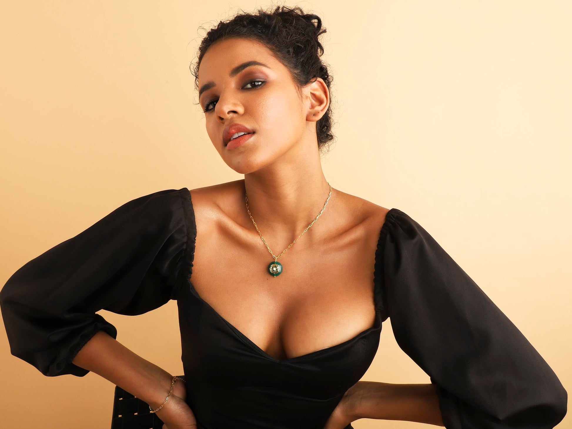 Melange Necklace Green Onyx - Lila Rasa