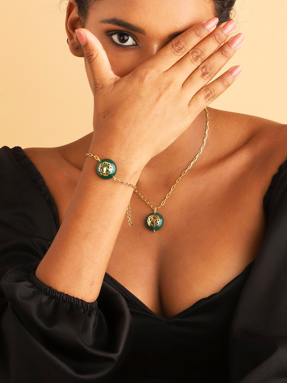 Melange Bracelet Green Onyx - Lila Rasa
