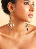 Stellar Elegance -  7 Healing Stones Multilayer Drop Earrings - Lila Rasa