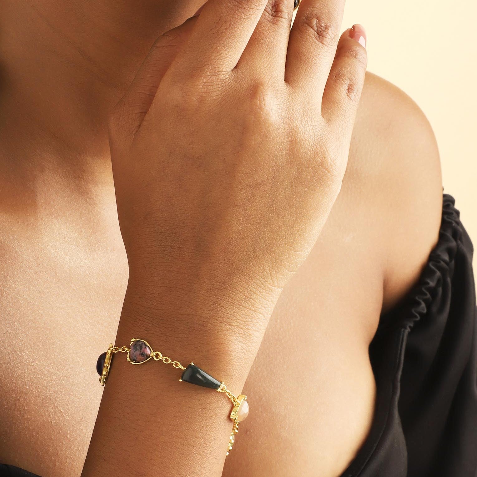 Stellar Elegance -  7 Healing Stones Bracelet - Lila Rasa