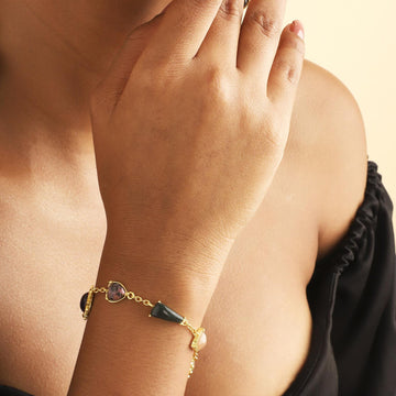 Stellar Elegance -  7 Healing Stones Bracelet - Lila Rasa