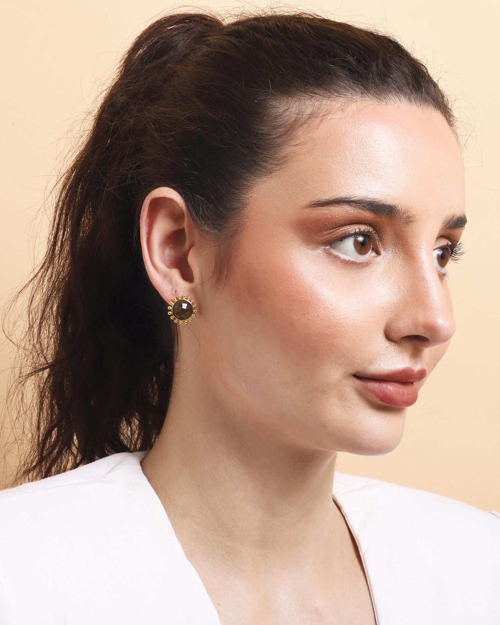 Stellar Elegance - Chakra Earrings Tiger Eye - Lila Rasa