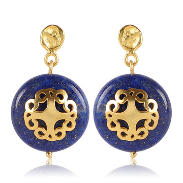 Lapis Lazuli Earring with Filigree Melange