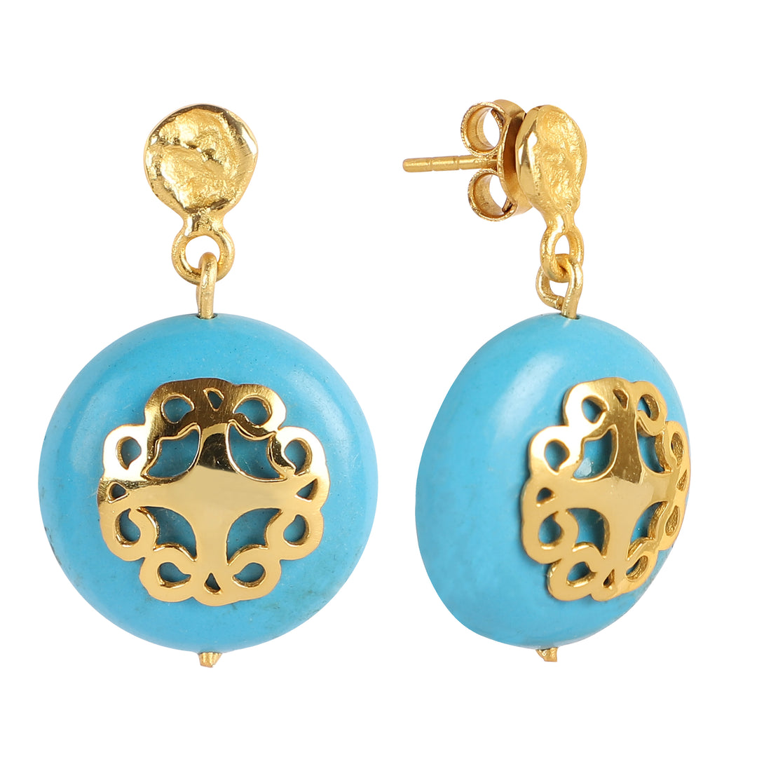 Turquoise Earring With Filigree Melange