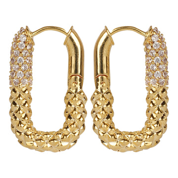 Timeless Radiance Cz Paperclip Hoop Earring