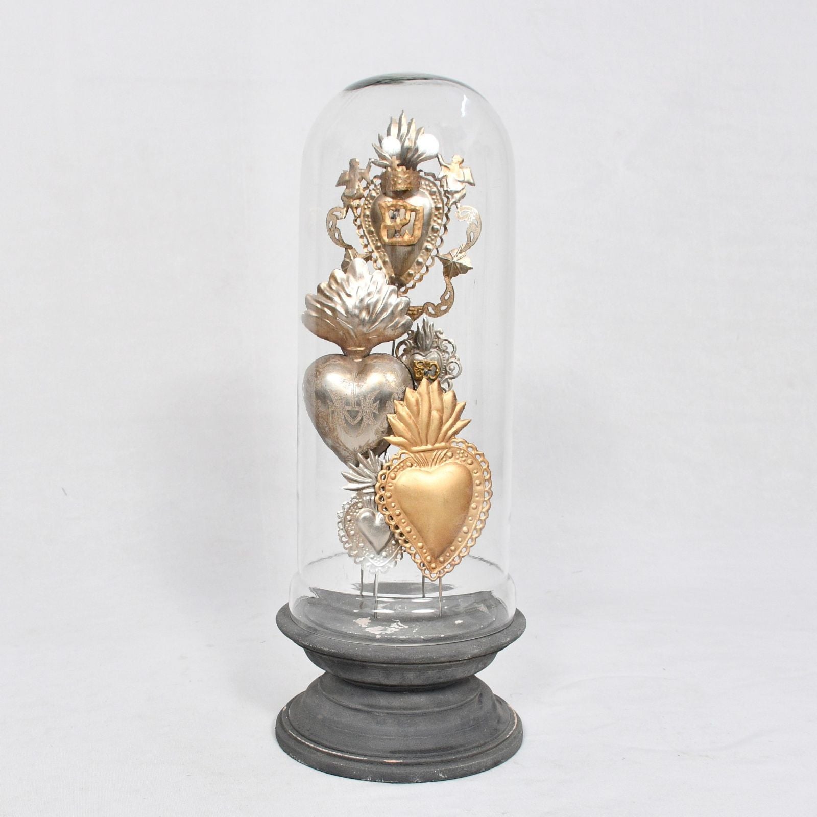 Hearts In Cloche With Stand