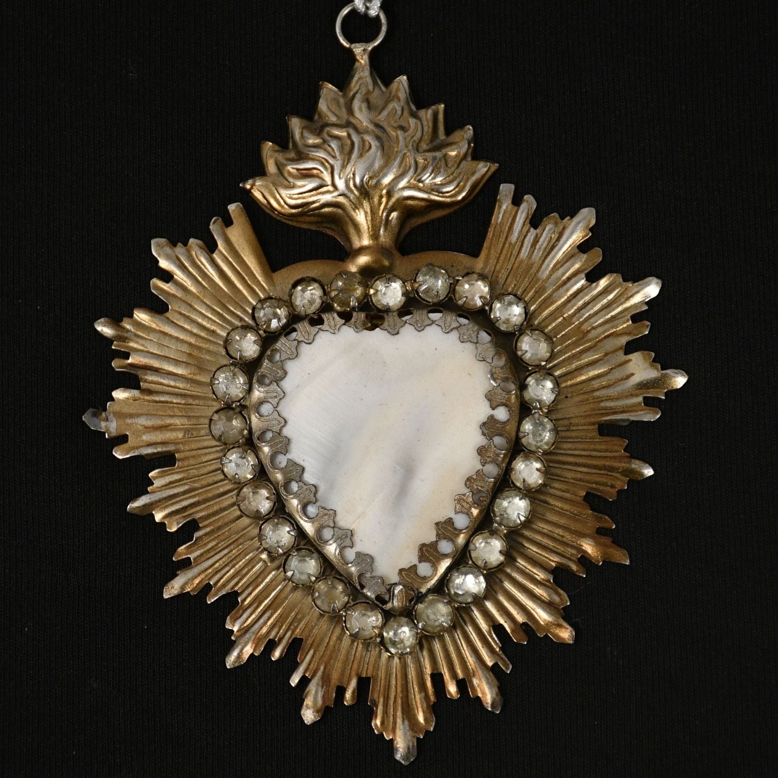 Jewelled Milagro Heart With Stone
