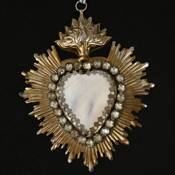 Jewelled Milagro Heart With Stone