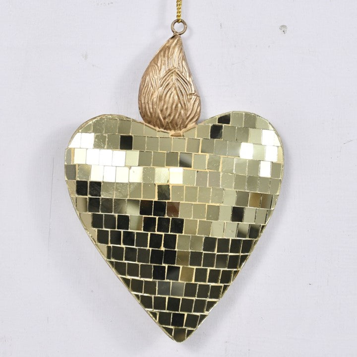 Mosaic Glass Heart  Ornament
