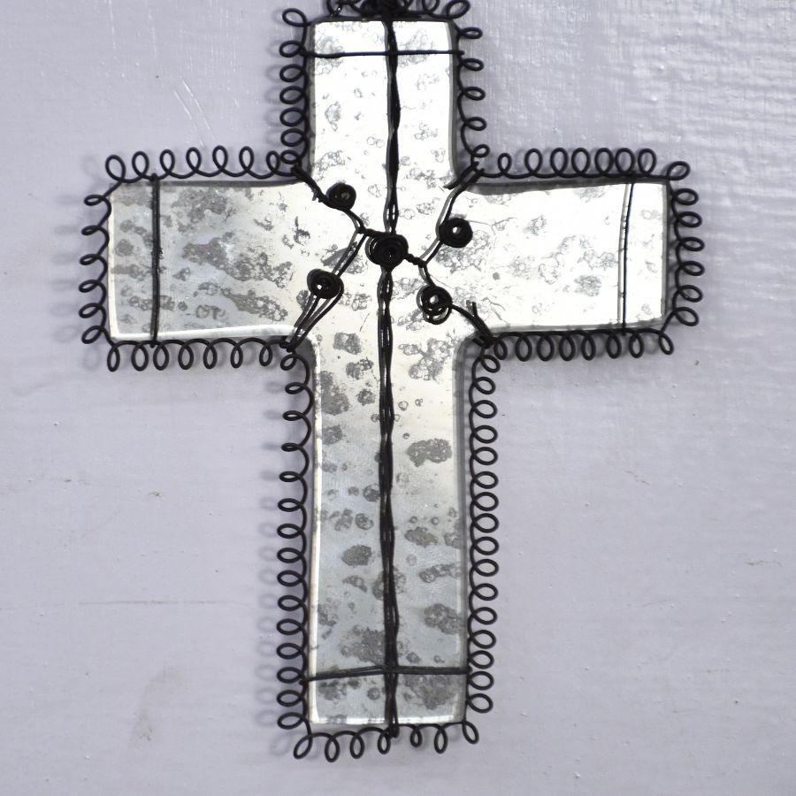 Rustic Wirework Cross Hanging Ornament Medium