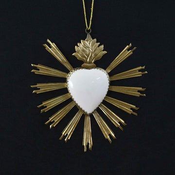 White & Gold Milagro Heart 20X20 cm