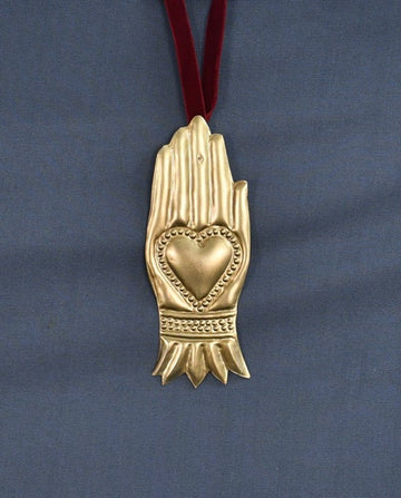 Gold Milagro Hand Ornament