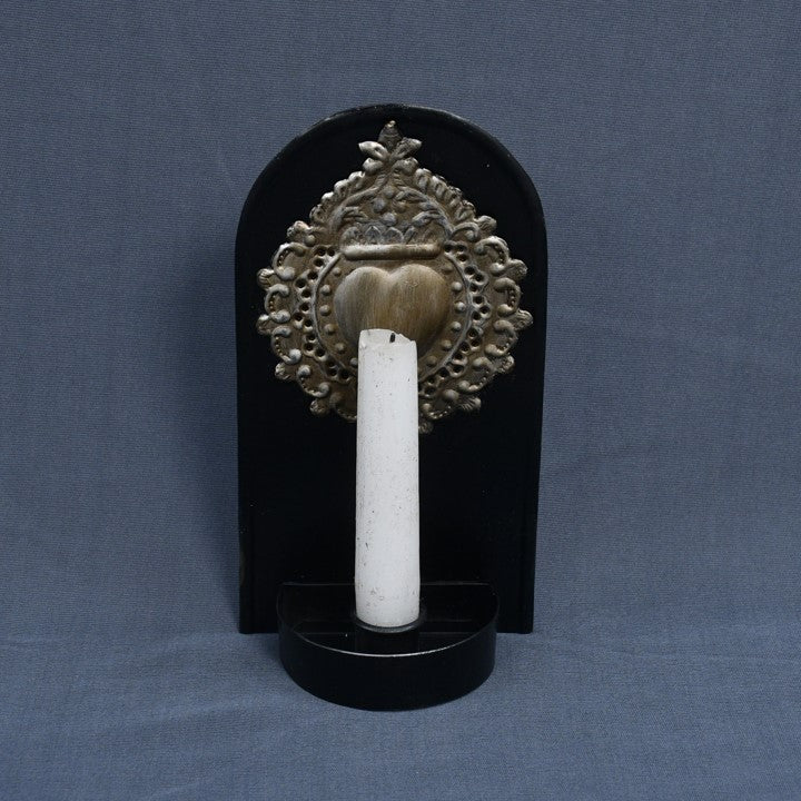 Candle Holder With Milagro Heart