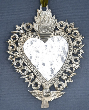 Angel Milagro Heart Distressed Mirror
