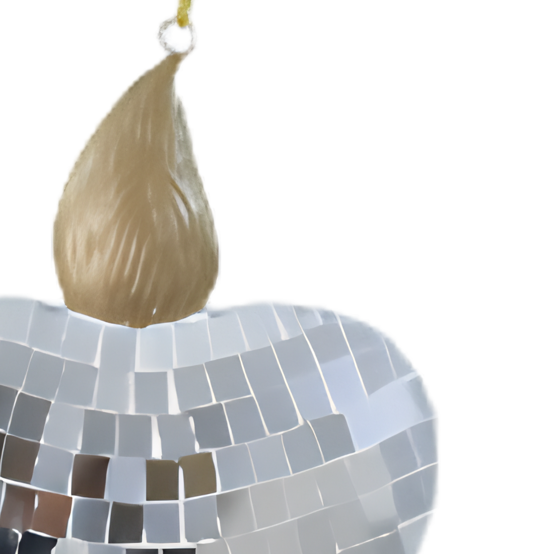 MOSAIC GLASS HEART ORNAMENT SILVER