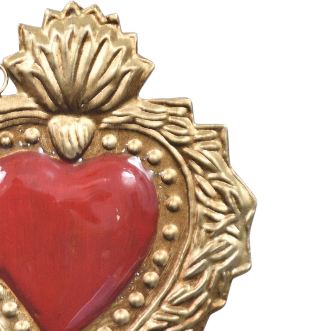 Milagro Double Heart with Red Enamel